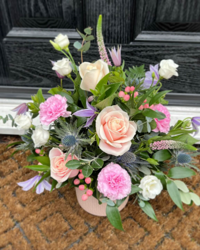 A New Day - Flowers to put a smile on their face. Let them know that you’re thinking of them with this fun petite collection of flowers and foliage to send same day. Flowers for same day delivery by the local florist.